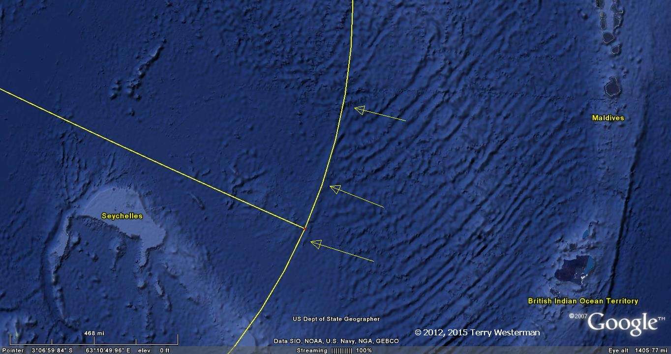 The southeastern section of the 2135 kilometer radius seismic circle from the Mogadishu Meteor Impact.