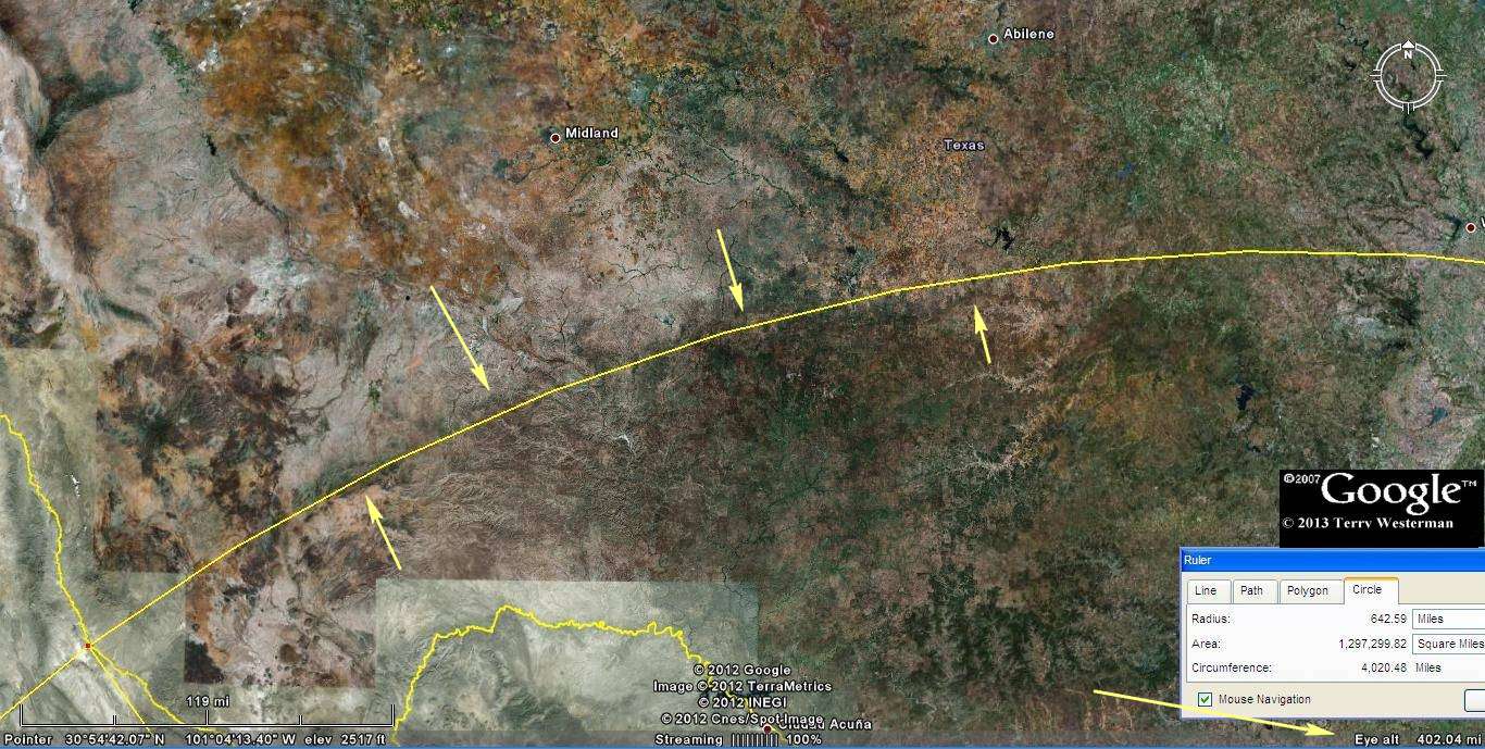 Ã‰bano Impact shock wave alignments at 640 miles north.