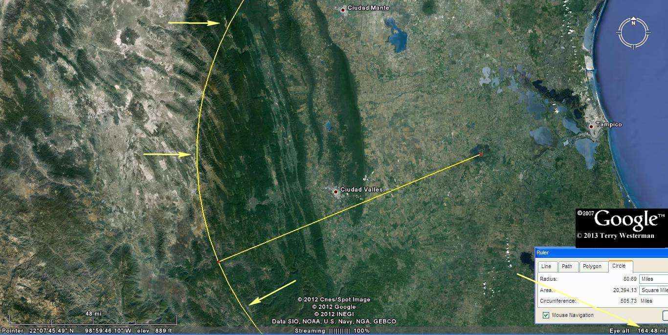 Ã‰bano Impact shock wave alignments at 80 miles west.