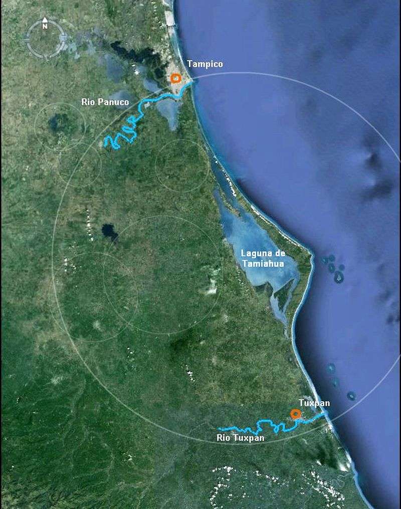 The Tamiahua Meteor Impact site with a few other smaller impacts noted.