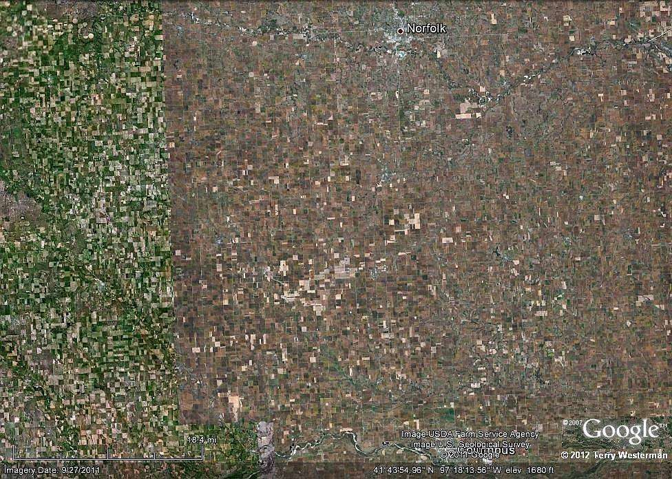 Norfolk Nebraska Meteor impact field