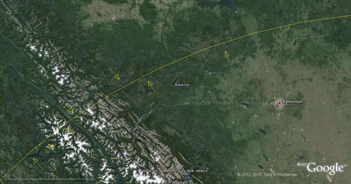 The Yellowstone Meteor Impact seismic circle at 760 miles distance Northwestern section.