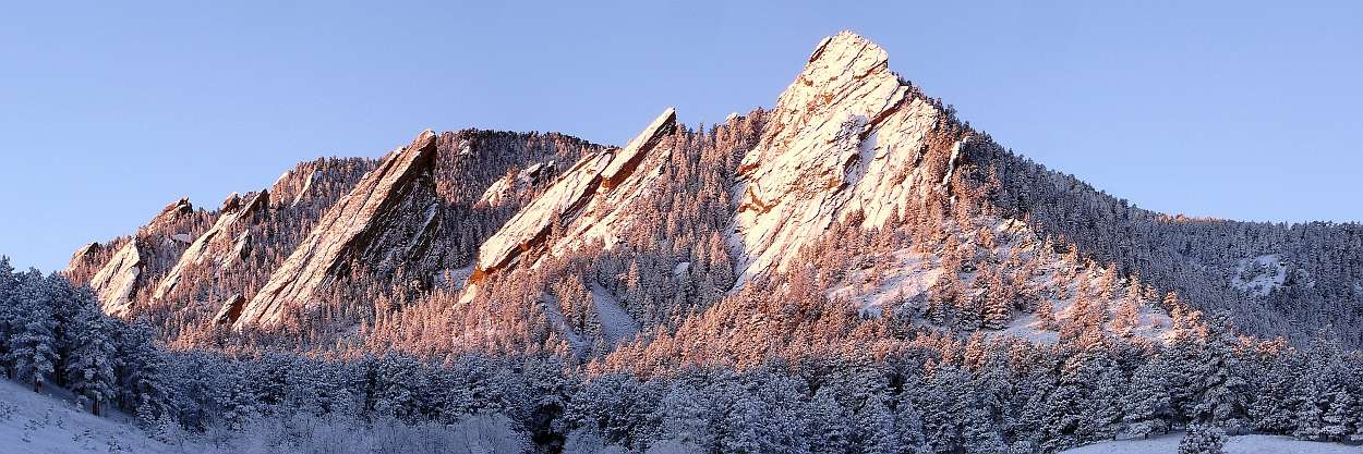 The Flatirons, near Boulder Colorado upturned by a mateor impact 0 miles to the East.