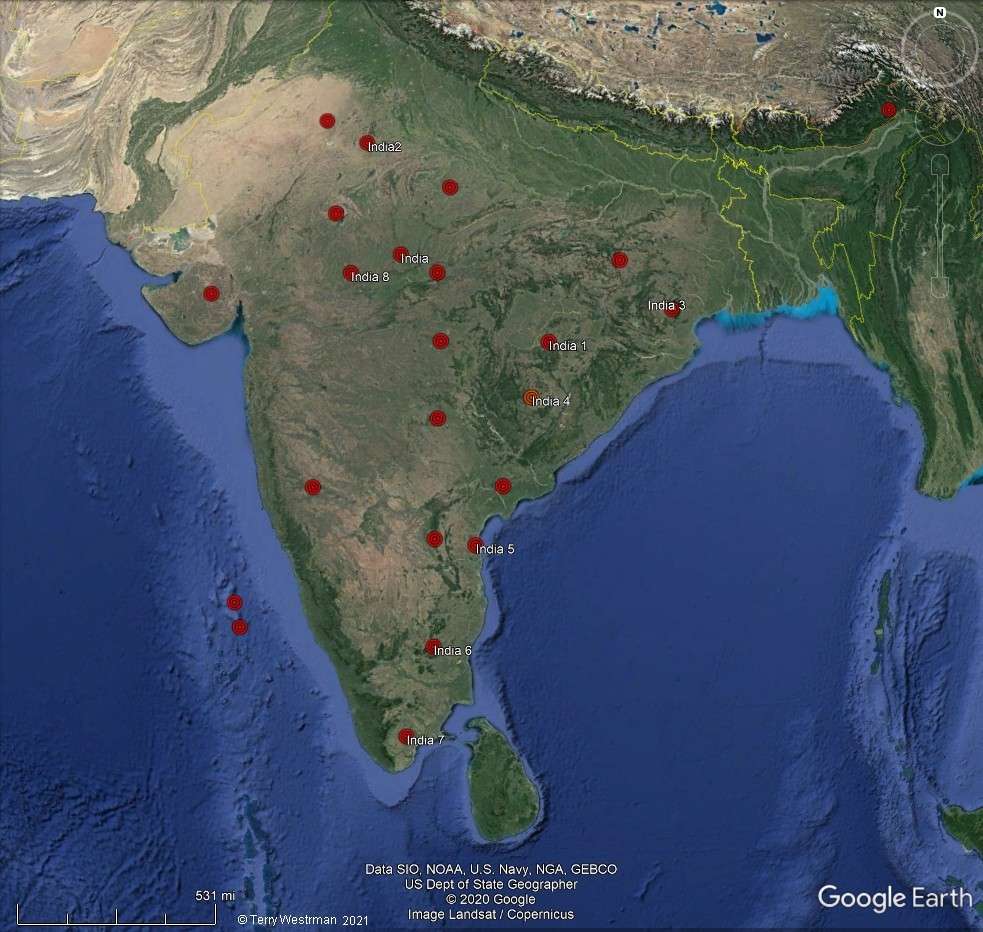 Meteor impacts in India