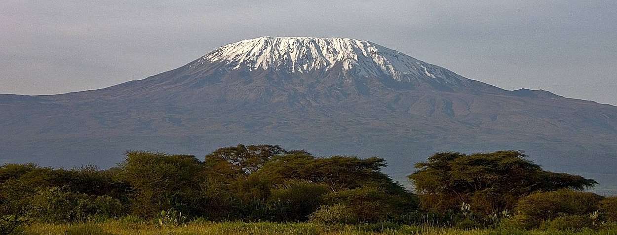 Mt Kilimanjaro, a vulcano formed by a meteor impact.